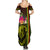 Hawaiian Reggae Music Summer Maxi Dress Jamaica Singer Tribal Polynesian and Hibiscus