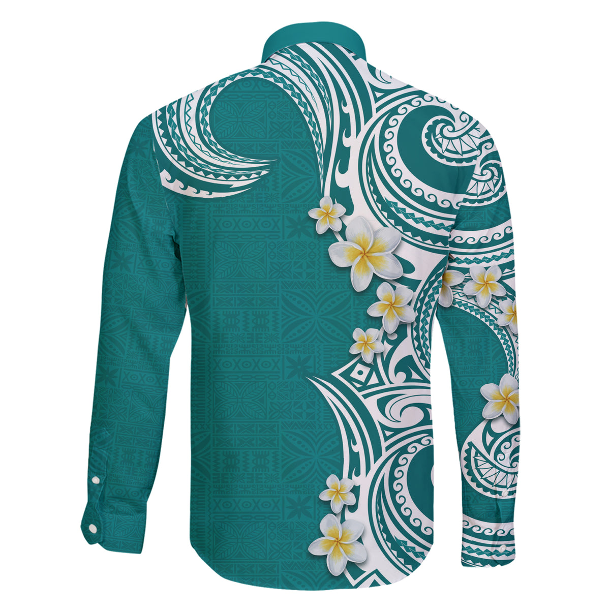 Aloha Polynesian Plumeria Flower Family Matching Short Sleeve Bodycon Dress and Hawaiian Shirt Teal Color LT03 - Polynesian Pride