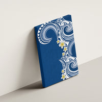 Aloha Polynesian Plumeria Flower Canvas Wall Art Blue Color