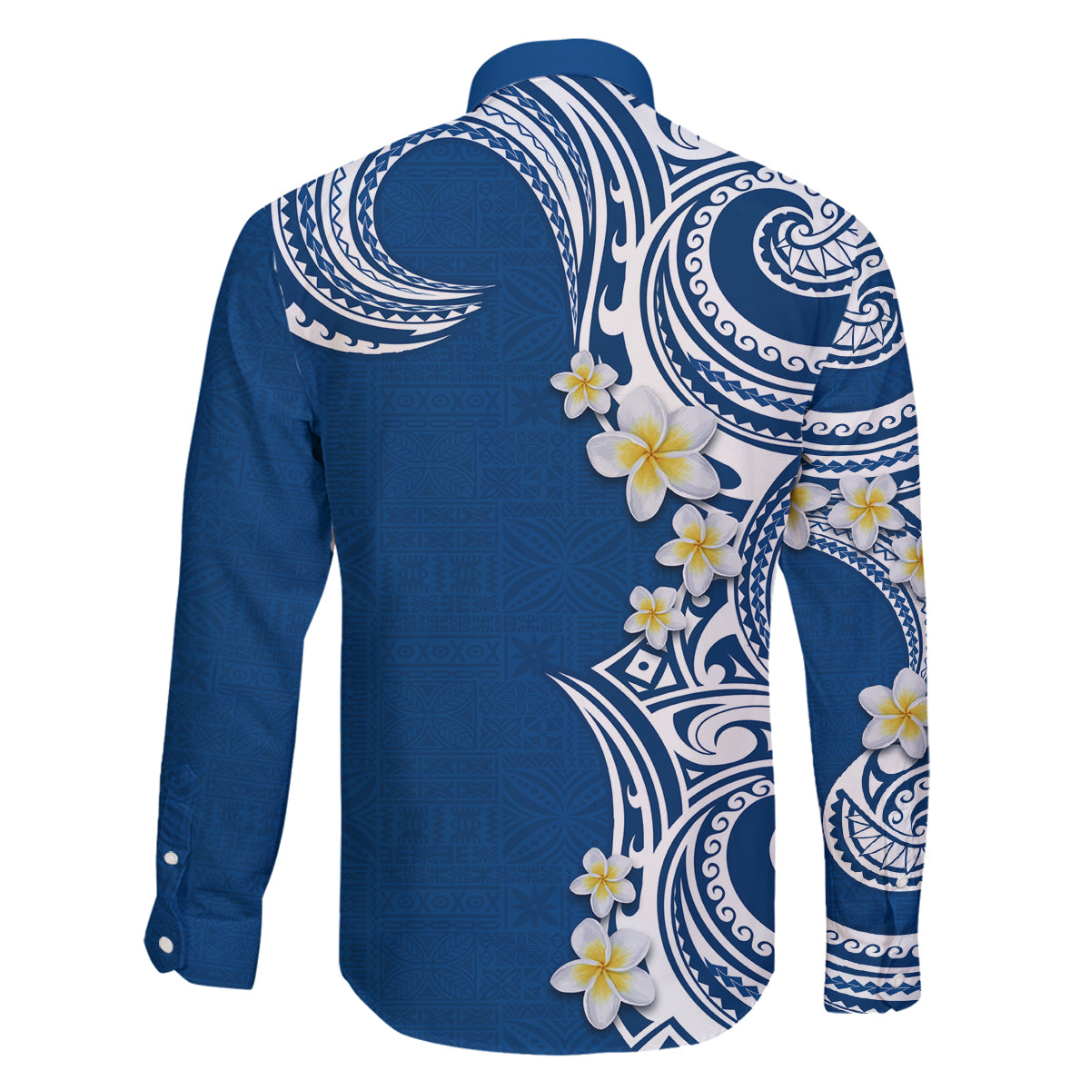 Aloha Polynesian Plumeria Flower Family Matching Mermaid Dress and Hawaiian Shirt Blue Color LT03 - Polynesian Pride