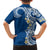 Aloha Polynesian Plumeria Flower Family Matching Tank Maxi Dress and Hawaiian Shirt Blue Color
