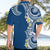 Aloha Polynesian Plumeria Flower Hawaiian Shirt Blue Color