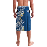 Aloha Polynesian Plumeria Flower Lavalava Blue Color