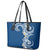 Aloha Polynesian Plumeria Flower Leather Tote Bag Blue Color