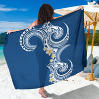 Aloha Polynesian Plumeria Flower Sarong Blue Color