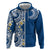 Aloha Polynesian Plumeria Flower Zip Hoodie Blue Color