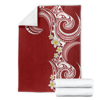 Aloha Polynesian Plumeria Flower Blanket Red Color
