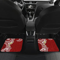 Aloha Polynesian Plumeria Flower Car Mats Red Color