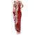 Aloha Polynesian Plumeria Flower Family Matching Tank Maxi Dress and Hawaiian Shirt Red Color