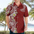 Aloha Polynesian Plumeria Flower Hawaiian Shirt Red Color