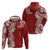 Aloha Polynesian Plumeria Flower Hoodie Red Color