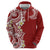 Aloha Polynesian Plumeria Flower Hoodie Red Color