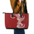 Aloha Polynesian Plumeria Flower Leather Tote Bag Red Color