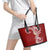 Aloha Polynesian Plumeria Flower Leather Tote Bag Red Color