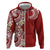 Aloha Polynesian Plumeria Flower Zip Hoodie Red Color