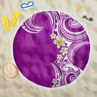 Aloha Polynesian Plumeria Flower Beach Blanket Purple Color