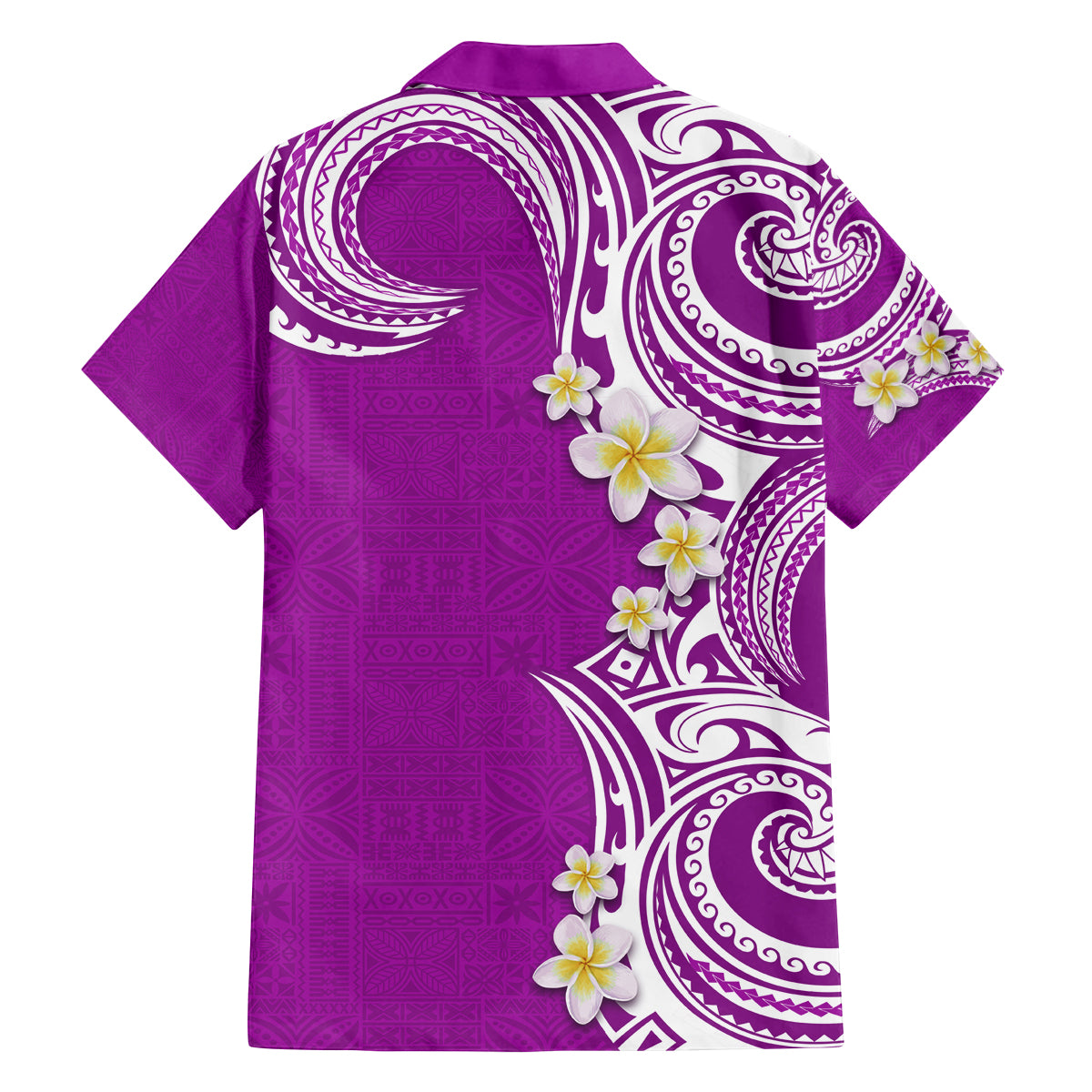 Aloha Polynesian Plumeria Flower Family Matching Long Sleeve Bodycon Dress and Hawaiian Shirt Purple Color LT03 - Polynesian Pride