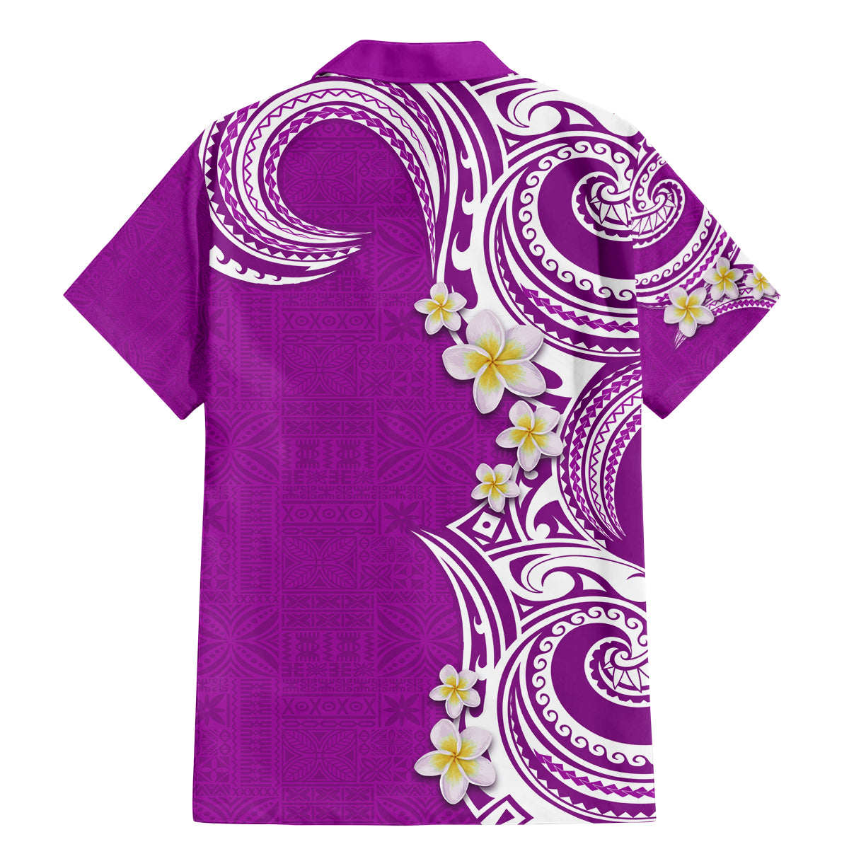 Aloha Polynesian Plumeria Flower Family Matching Mermaid Dress and Hawaiian Shirt Purple Color LT03 - Polynesian Pride
