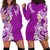 Aloha Polynesian Plumeria Flower Hoodie Dress Purple Color