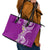 Aloha Polynesian Plumeria Flower Leather Tote Bag Purple Color