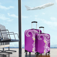 Aloha Polynesian Plumeria Flower Luggage Cover Purple Color LT03 - Polynesian Pride