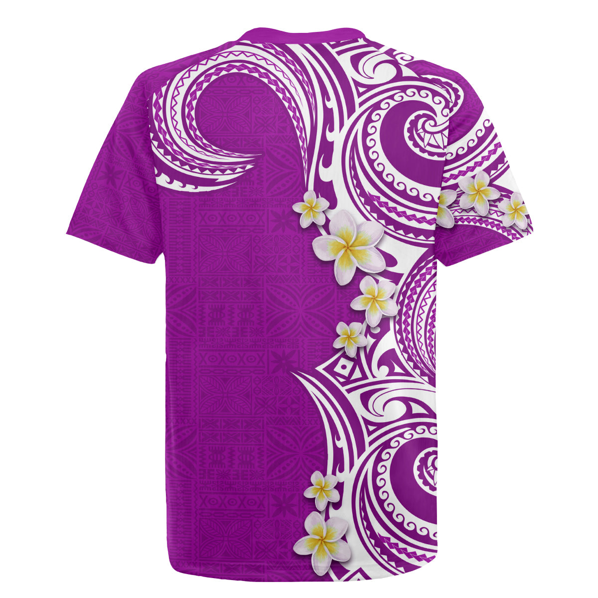 Aloha Polynesian Plumeria Flower Rugby Jersey Purple Color