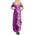 Aloha Polynesian Plumeria Flower Summer Maxi Dress Purple Color