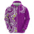 Aloha Polynesian Plumeria Flower Zip Hoodie Purple Color