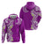 Aloha Polynesian Plumeria Flower Zip Hoodie Purple Color