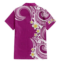 Aloha Polynesian Plumeria Flower Family Matching Mermaid Dress and Hawaiian Shirt Pink Color LT03 - Polynesian Pride