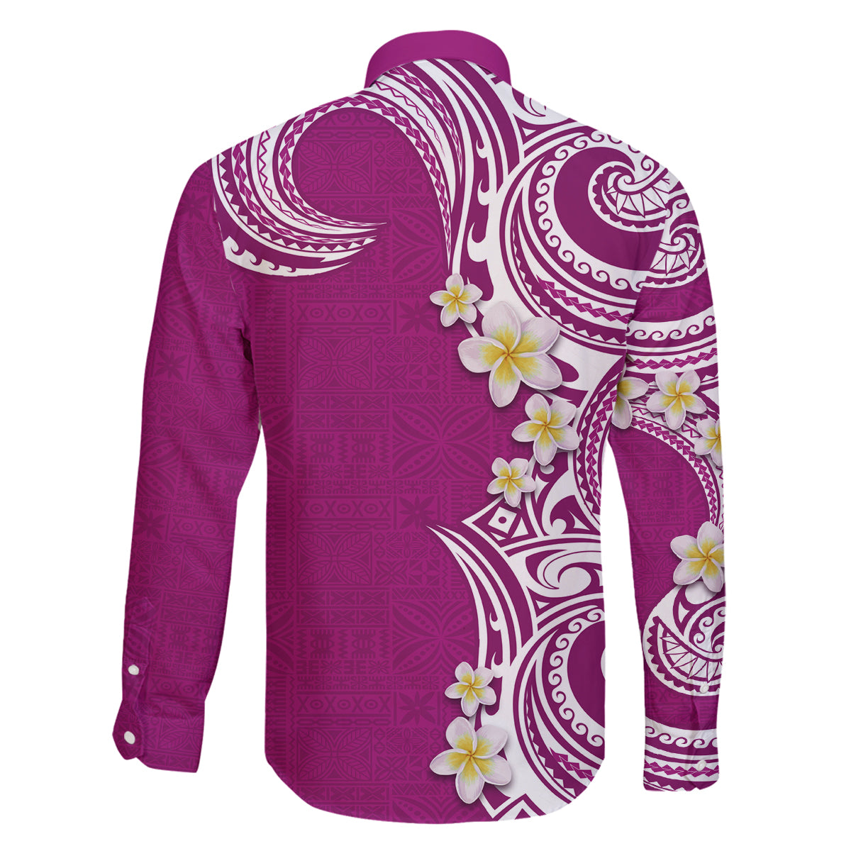 Aloha Polynesian Plumeria Flower Family Matching Puletasi and Hawaiian Shirt Pink Color LT03 - Polynesian Pride