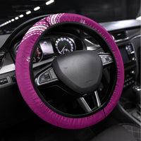 Aloha Polynesian Plumeria Flower Steering Wheel Cover Pink Color