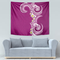 Aloha Polynesian Plumeria Flower Tapestry Pink Color