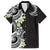 Aloha Polynesian Plumeria Flower Hawaiian Shirt Black White Color