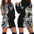 Aloha Polynesian Plumeria Flower Hoodie Dress Black White Color