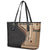 Samoa Siapo Motif and Tapa Pattern Half Style Leather Tote Bag Beige Color