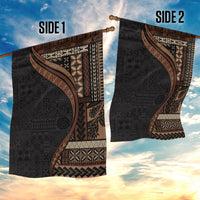 Samoa Siapo Motif and Tapa Pattern Half Style Garden Flag Black Color