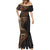 Samoa Siapo Motif and Tapa Pattern Half Style Mermaid Dress Black Color