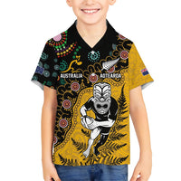 Custom New Zealand and Australia Rugby Hawaiian Shirt Maori Warrior With Aboriginal Version
