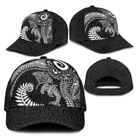 Aotearoa Maori Sea Animals Tribal Classic Cap Manta Ray and Shark Moko Pattern Black Color