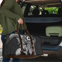 Aotearoa Maori Sea Animals Tribal Travel Bag Manta Ray and Shark Moko Pattern Black Color