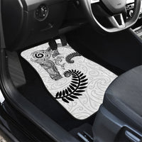 Aotearoa Maori Sea Animals Tribal Car Mats Manta Ray and Shark Moko Pattern White Color