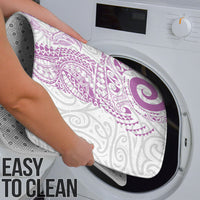 Aotearoa Maori Sea Animals Tribal Bathroom Set Manta Ray and Shark Moko Pattern Pink Color