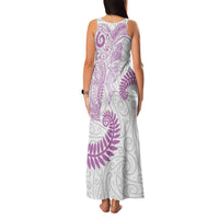 Aotearoa Maori Sea Animals Tribal Family Matching Tank Maxi Dress and Hawaiian Shirt Manta Ray and Shark Moko Pattern Pink Color LT03 - Polynesian Pride