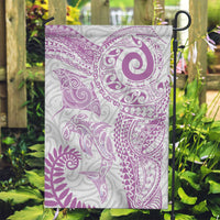 Aotearoa Maori Sea Animals Tribal Garden Flag Manta Ray and Shark Moko Pattern Pink Color