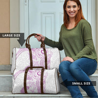 Aotearoa Maori Sea Animals Tribal Travel Bag Manta Ray and Shark Moko Pattern Pink Color LT03 - Polynesian Pride