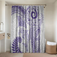 Aotearoa Maori Sea Animals Tribal Bathroom Set Manta Ray and Shark Moko Pattern Purple Color