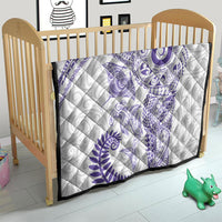 Aotearoa Maori Sea Animals Tribal Quilt Manta Ray and Shark Moko Pattern Purple Color