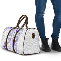 Aotearoa Maori Sea Animals Tribal Travel Bag Manta Ray and Shark Moko Pattern Purple Color