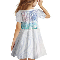 Aotearoa Maori Sea Animals Tribal Family Matching Tank Maxi Dress and Hawaiian Shirt Manta Ray and Shark Moko Pattern Sweet Pastel LT03 - Polynesian Pride